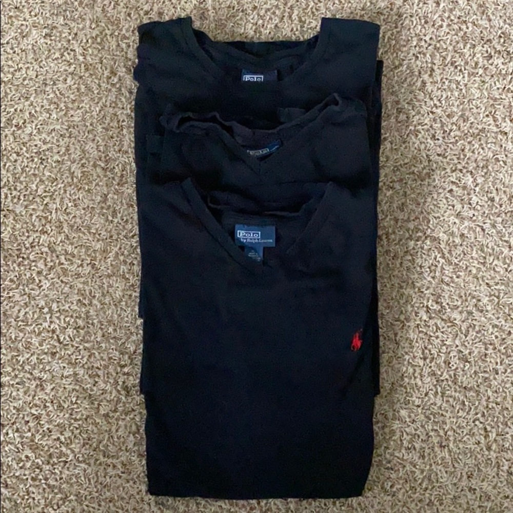 12 Black polo t-shirts